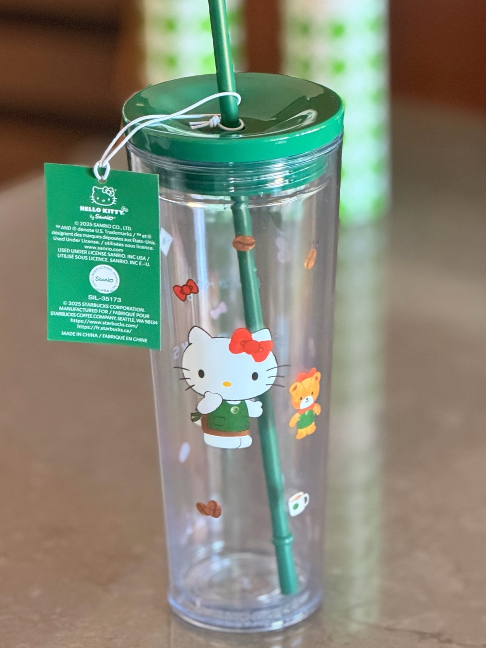 NWT Starbucks x Hello Kitty Limited Edition Clear Cold Cup Tumbler 24oz Venti.